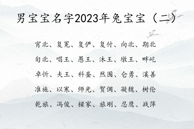 男宝宝名字2023年兔宝宝 有什么超好听的男孩名字