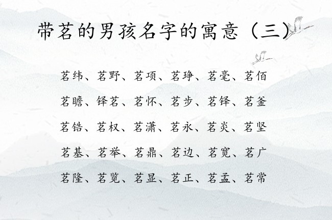 带茗的男孩名字的寓意 中间带茗的男孩名字叫什么