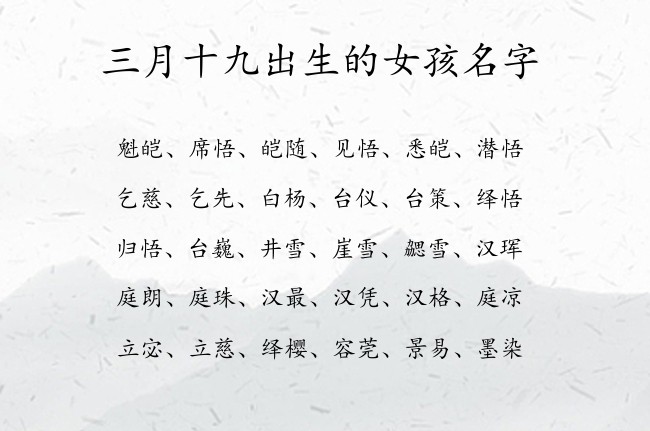 三月十九出生的女孩名字 寓意表示幸福快乐的女孩名字兔宝