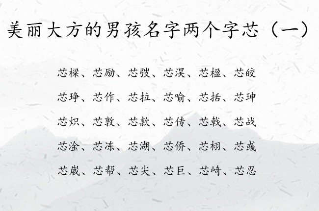 美丽大方的男孩名字两个字芯 男孩名字芯后面配什么字