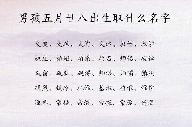 男孩五月廿八出生取什么名字 男孩名字带财运的汉字兔宝宝