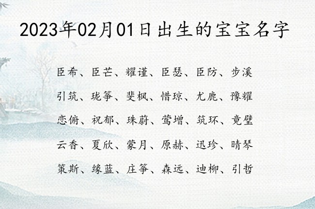 2023年02月01日出生的宝宝名字 宝宝名字带有比较好听意义的