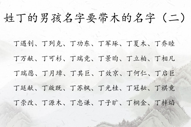 姓丁的男孩名字要带木的名字 姓丁带木的男孩名字最炫