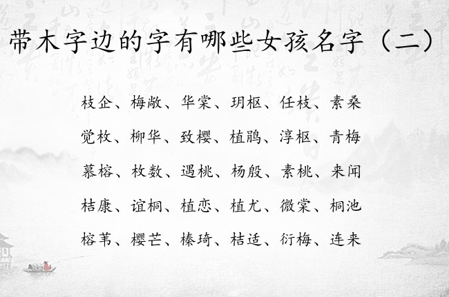 带木字边的字有哪些女孩名字 女宝宝名字大全木字边