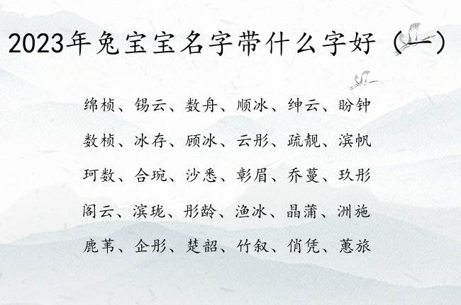 2023年兔宝宝名字带什么字好 宝宝名字取名大全