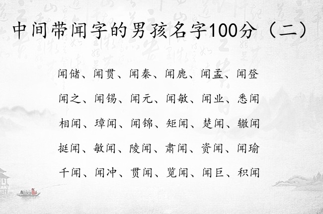 中间带闻字的男孩名字100分 闻字男宝宝名字大全