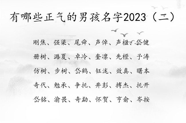 有哪些正气的男孩名字2023 最多人取的男孩名字