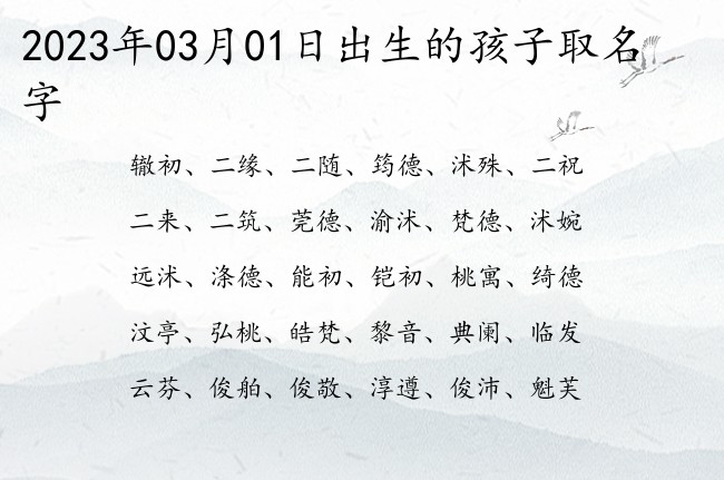 2023年03月01日出生的孩子取名字 宝宝名字带有帅气霸气意义的