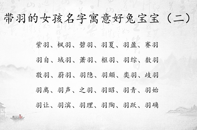 带羽的女孩名字寓意好兔宝宝 带羽名字大全女孩名字