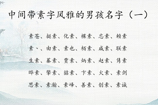 中间带素字风雅的男孩名字 男孩名字最后带素字的名字