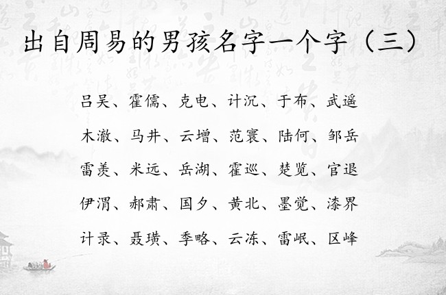 出自周易的男孩名字一个字 有寓意的周易男孩名字