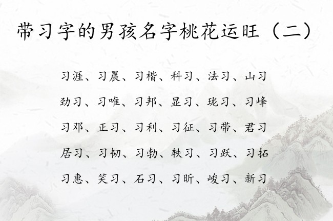 带习字的男孩名字桃花运旺 习起名字男孩名字2023