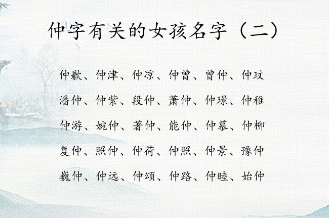 仲字有关的女孩名字 2023年女宝宝名字带仲寓意好