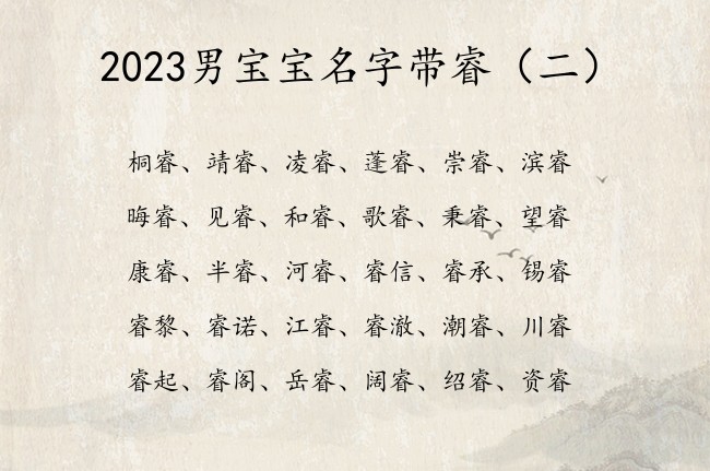 2023男宝宝名字带睿 睿起名字男孩名字2023