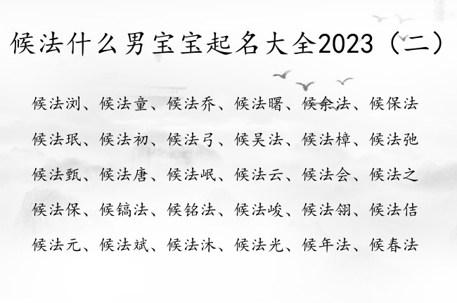 候法什么男宝宝起名大全2023 候姓法男孩名字