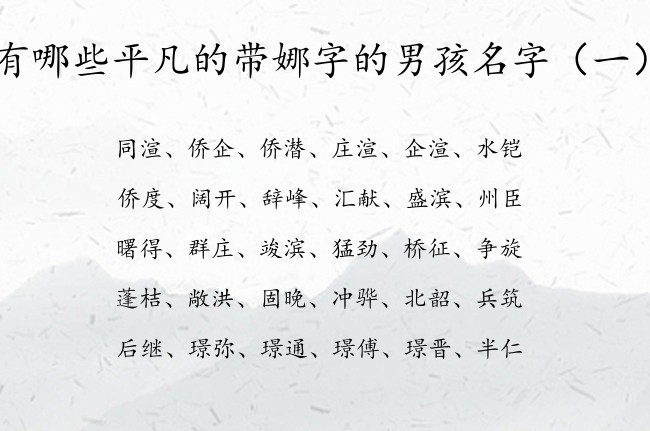 有哪些平凡的带娜字的男孩名字 带娜字的高分男孩名字