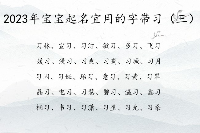 2023年宝宝起名宜用的字带习 带习的兔宝宝名字