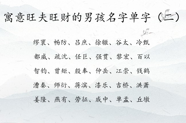 寓意旺夫旺财的男孩名字单字 男宝宝名字大全属兔单字