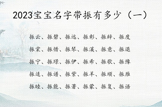 2023宝宝名字带振有多少 2023兔宝宝名字有振