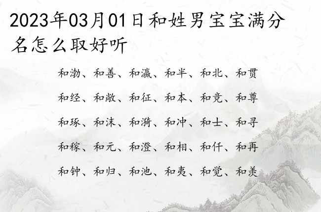 2023年03月01日和姓男宝宝满分名怎么取好听 姓和的男孩名字2023年一字