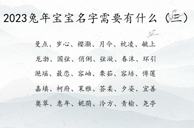 2023兔年宝宝名字需要有什么 宝宝起名字宝典