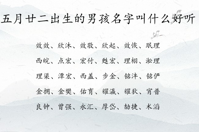 五月廿二出生的男孩名字叫什么好听 兔宝宝男孩名字好寓意的汉字