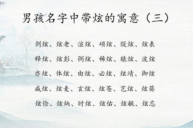 男孩名字中带炫的寓意 男孩名字中带有炫的字