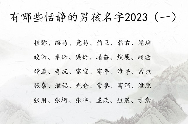 有哪些恬静的男孩名字2023 男宝宝名字库大全集