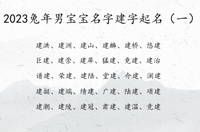 2023兔年男宝宝名字建字起名 建字的男孩名字大全