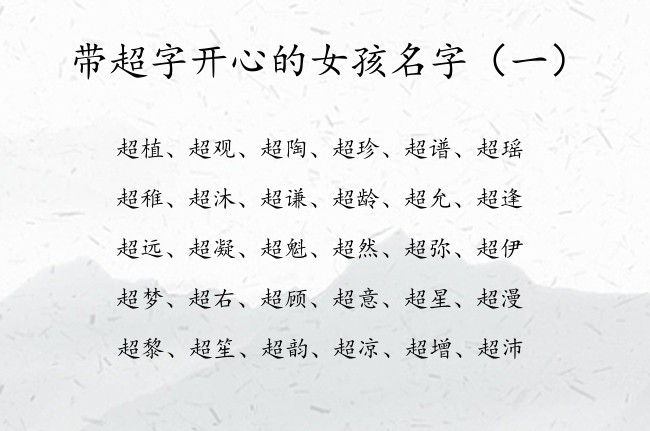 带超字开心的女孩名字 2023年尾带超字的女孩名字