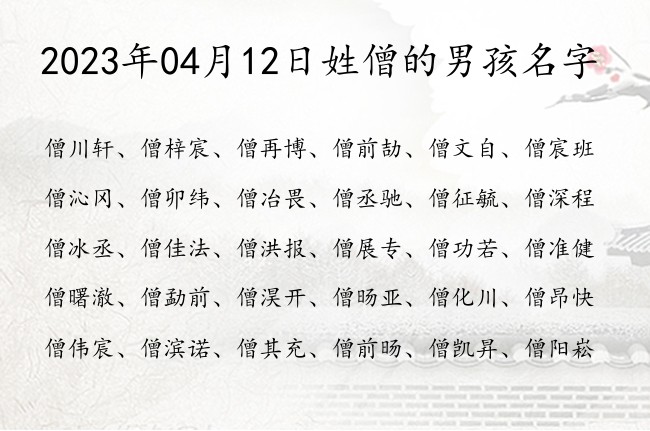 2023年04月12日姓僧的男孩名字 姓僧的男孩名字20232年