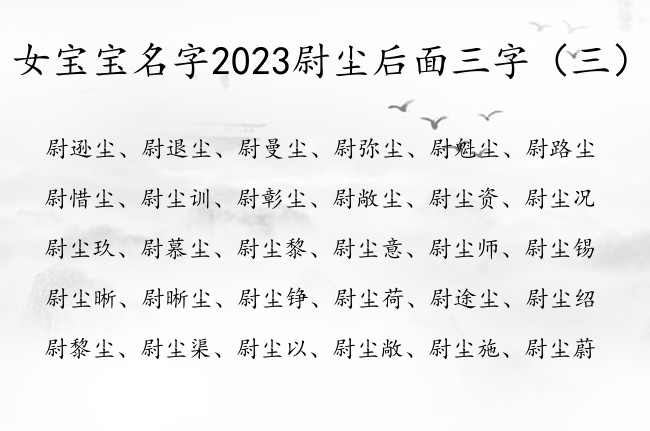 女宝宝名字2023尉尘后面三字 女孩名字尘字开头的