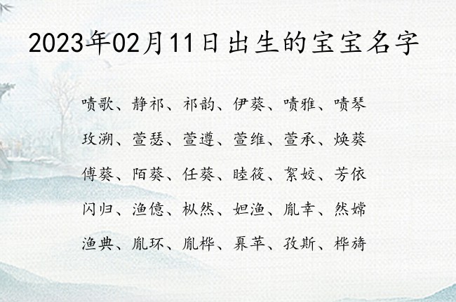 2023年02月11日出生的宝宝名字 一生平安健康的宝宝名字大全