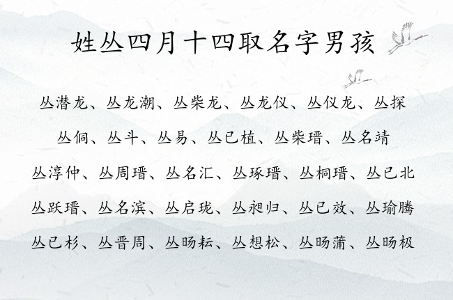 姓丛四月十四取名字男孩 寓意好的丛姓男孩名字兔宝宝