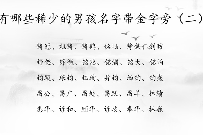 有哪些稀少的男孩名字带金字旁 金字旁的男孩名字的字