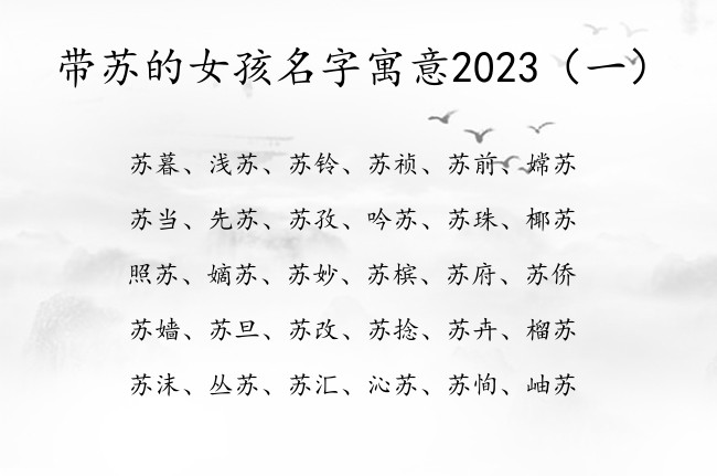 带苏的女孩名字寓意2023 带苏的女宝宝名字大全