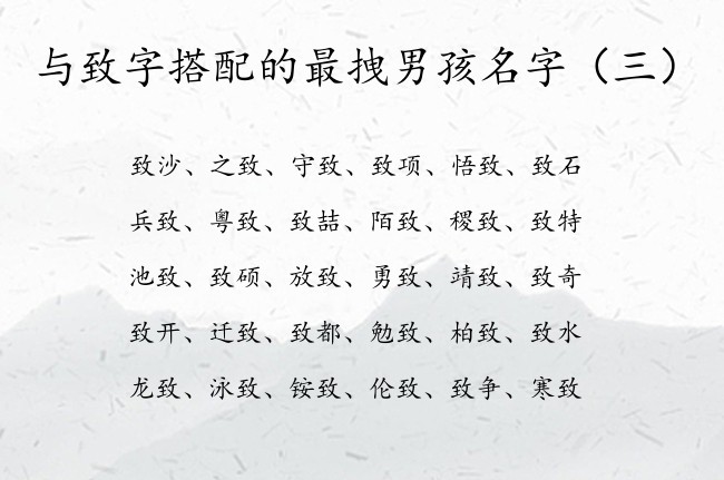 与致字搭配的最拽男孩名字 带致字的男孩名字都有哪些