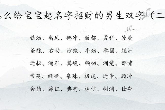 怎么给宝宝起名字招财的男生双字 男宝宝名字大全双字