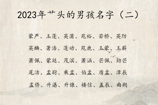 2023年艹头的男孩名字 艹头的字男孩名字兔年