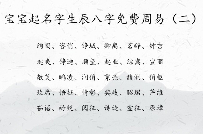 宝宝起名字生辰八字免费周易 周易适合宝宝名字