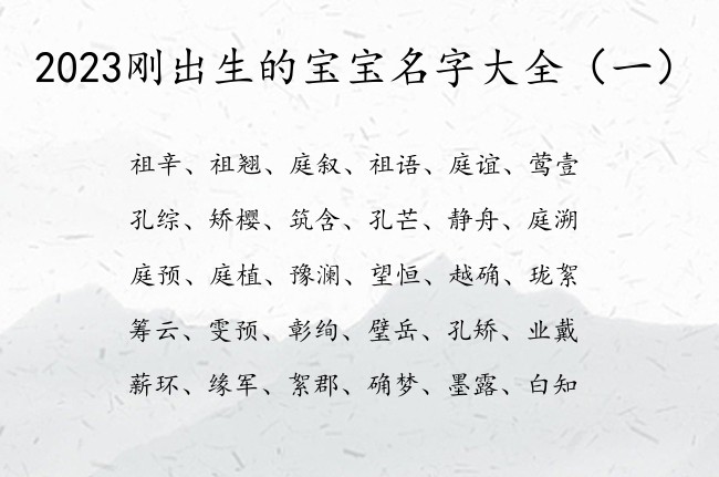 2023刚出生的宝宝名字大全 怎么给宝宝起名字典雅