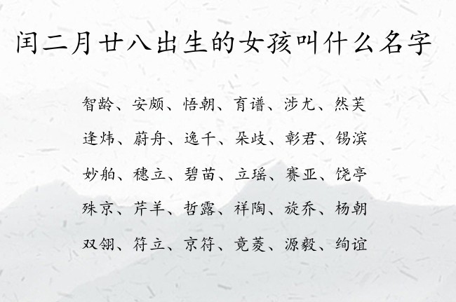 闰二月廿八出生的女孩叫什么名字 04月出生的兔宝宝名字女宝宝