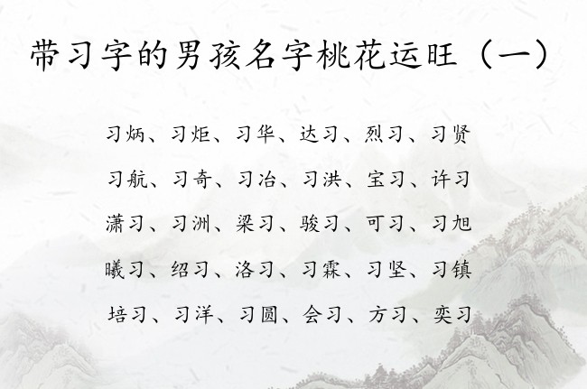 带习字的男孩名字桃花运旺 习起名字男孩名字2023