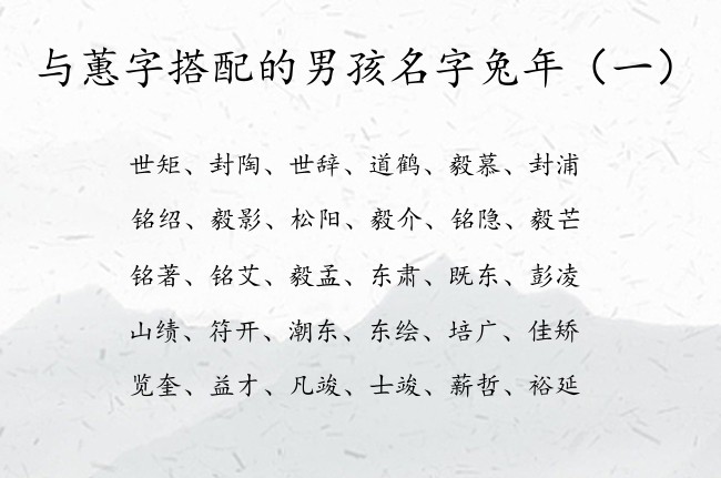 与蕙字搭配的男孩名字兔年 气势磅礴的男孩名字带蕙字