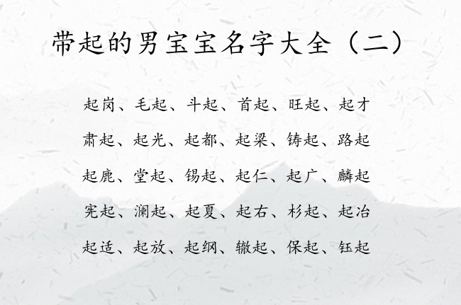 带起的男宝宝名字大全 起在男孩名字里的寓意