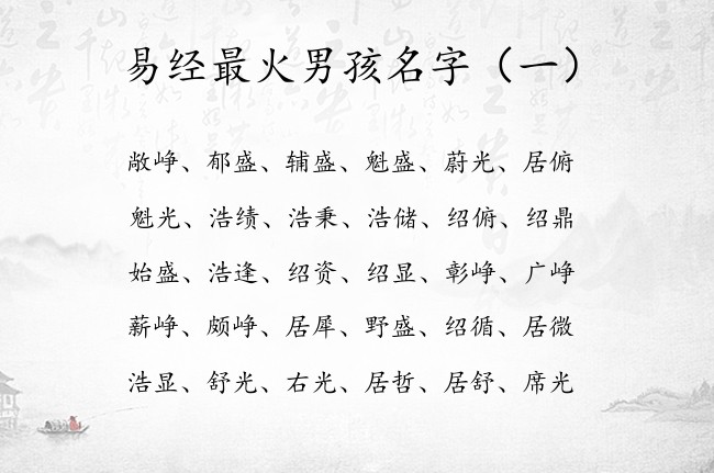 易经最火男孩名字 出自易经男孩名字