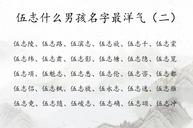 伍志什么男孩名字最洋气 姓伍的男孩名字大全带志字