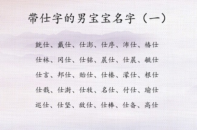 带仕字的男宝宝名字 仕字取男孩名字有哪些