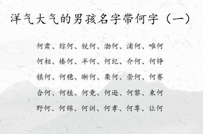 洋气大气的男孩名字带何字 中间是何的男孩名字