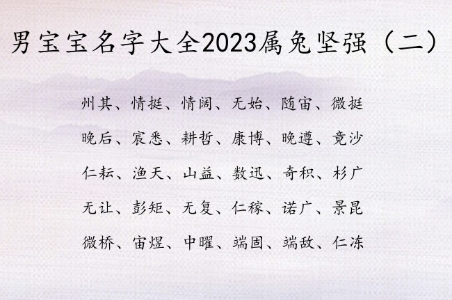 男宝宝名字大全2023属兔坚强 男孩名字2023年